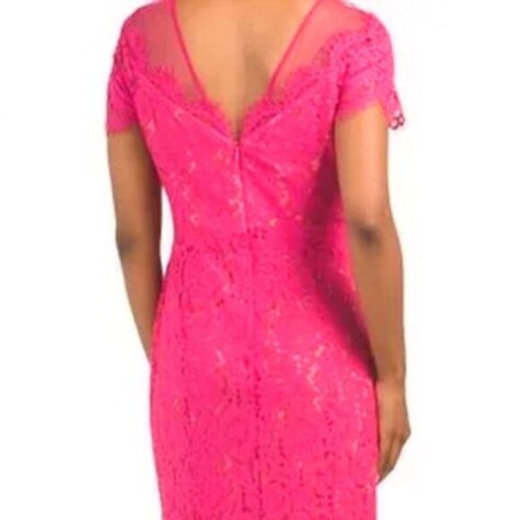 Rene Ruiz Collection pink lace nude sheath dress size 8 - Picture 5 of 5